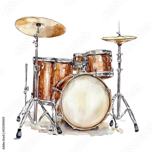 Drum Throne, watercolor clipart vector, isolated on a white background.