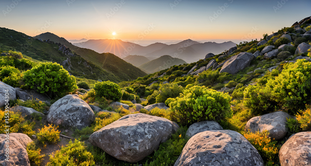 Obraz premium sunset in the mountains