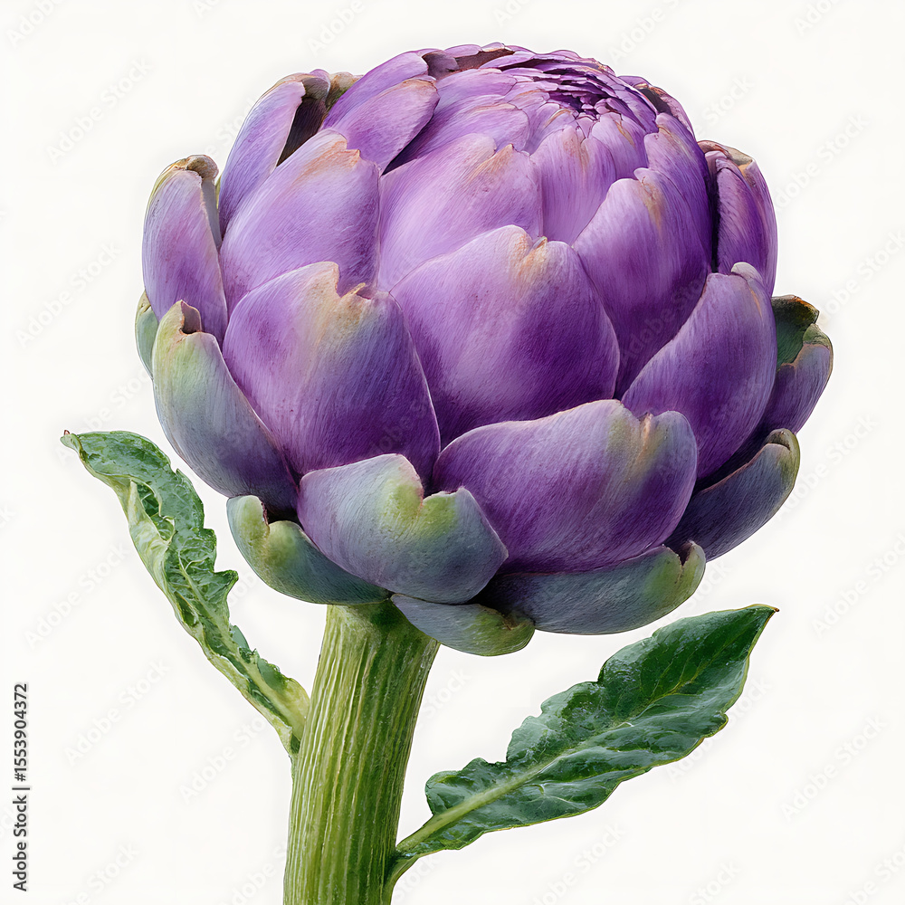 Fototapeta premium Purple Artichoke Watercolor Botanical Illustration 1