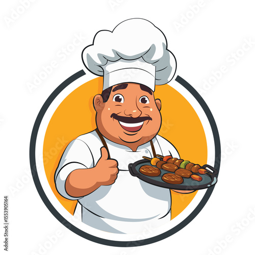 Barbeque Chef Vector Illustration