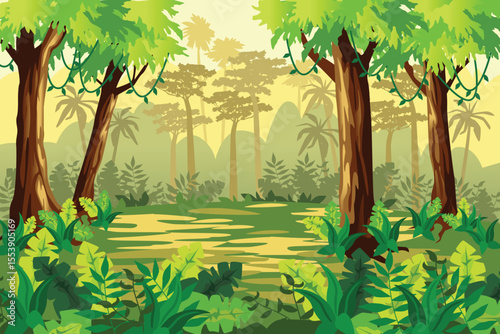 Jungle Background Vector Illustration
