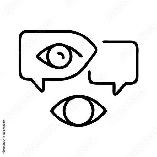 Abstract eyes and speech bubbles symbolizing communication and vision  