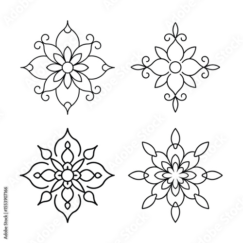 Victorian floral mandala bundle collection