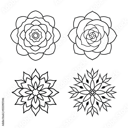 Victorian floral mandala bundle collection