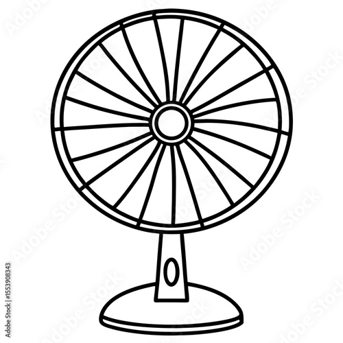 Minimal Table Fan Vector Illustration
