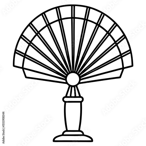Minimal Table Fan Vector Illustration