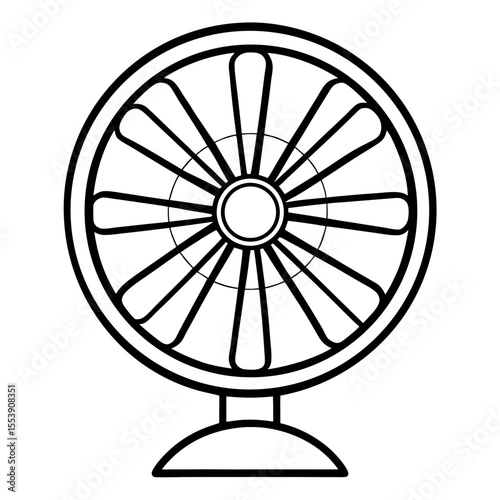 Minimal Table Fan Vector Illustration