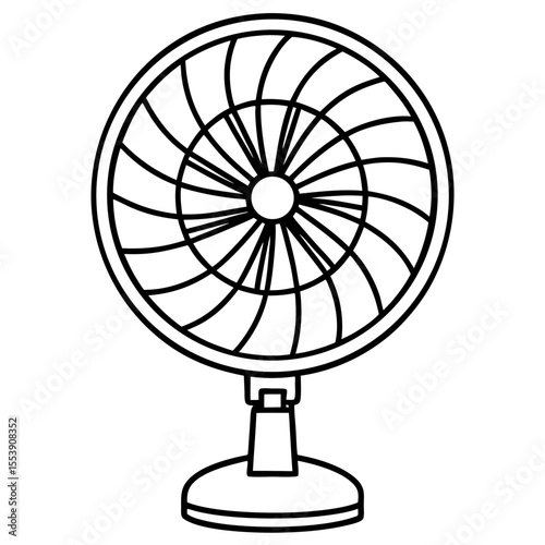 Minimal Table Fan Vector Illustration