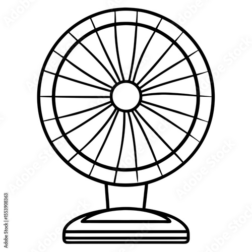 Minimal Table Fan Vector Illustration