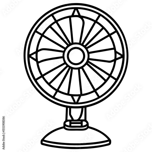 Minimal Table Fan Vector Illustration