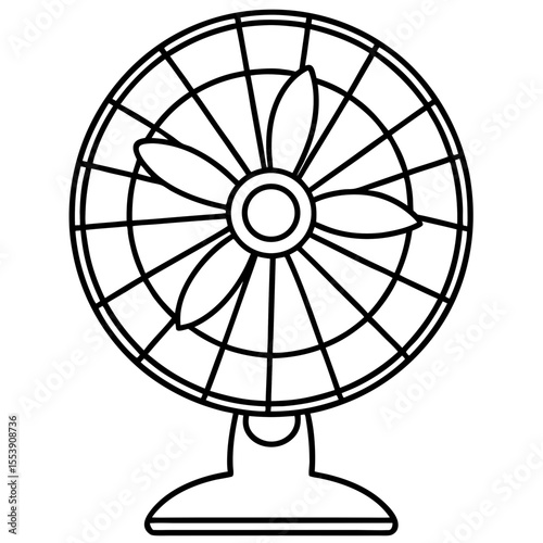 Modern Table Fan Silhouette Icon