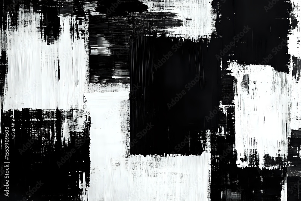 Fototapeta premium Abstract Black and White Brushstrokes