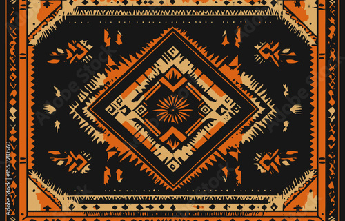 Earth tone colored geometric ethnic tribal patterns are often used in the design of backgrounds, fabrics, textiles, and wallpapers
