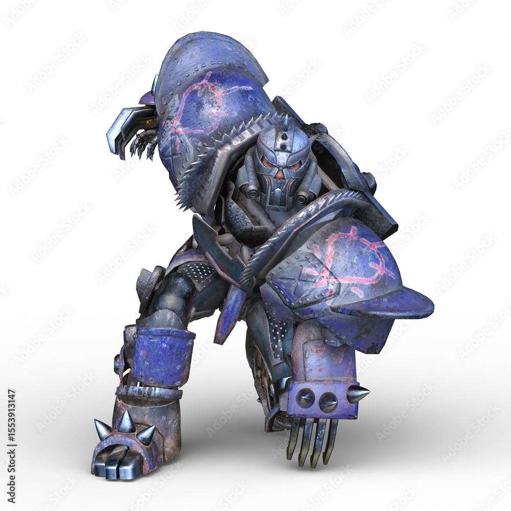 Fototapeta premium 戦闘ロボット 3DCGレンダリング