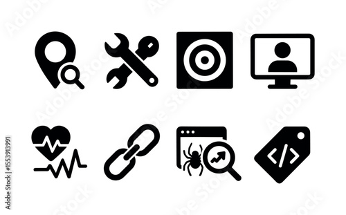 Camping and outdoor solid icon set: essential symbols for nature adventure