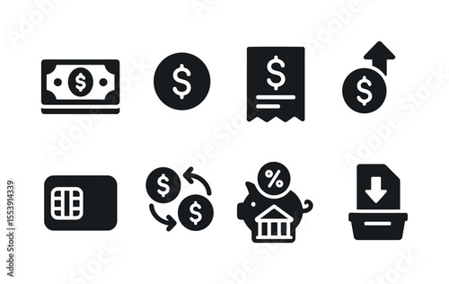 Business, communication solid icon set. office, workflow, teamwork icons collection