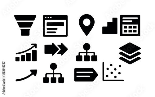 Kitchen appliances silhouette icon set. mixer, dishwasher, rice cooker silhouettes