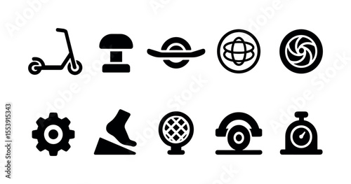 Technology and gadget silhouette icon set. devices, innovation, modern tools collection