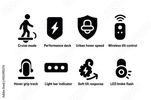 Education, entertainment silhouette icon set. interactive, learning icons collection