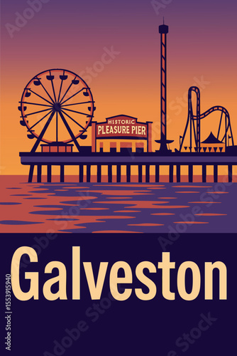Historic Pleasure Pier Views in Galveston.eps