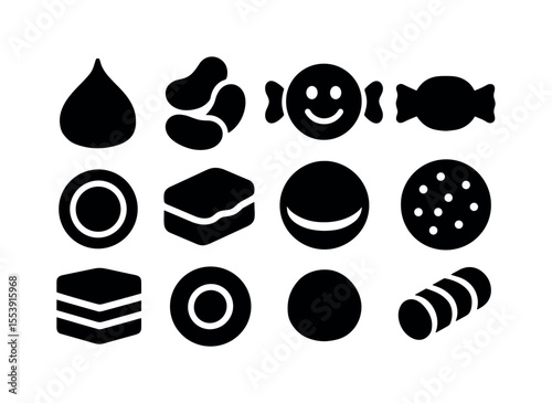 Emoticon solid icon set: expressive faces, mood, emoji, chat symbols collection