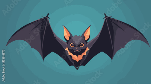 A_bat_hanging_upside_down_with_outstretched_wing_0
