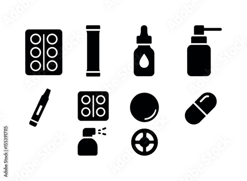 Bug, pest alert filled icon set. insect control, prevention icons collection