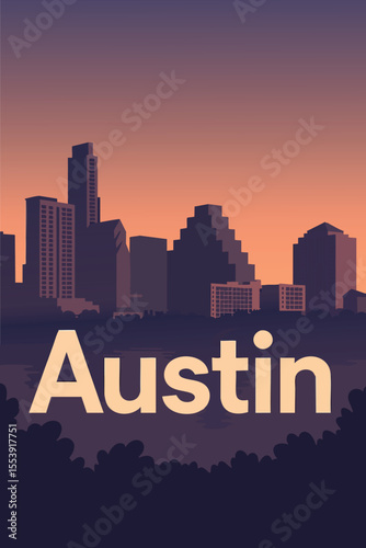 Iconic Views of Austin?s Skyline and Downtown.eps
