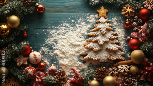 bakery products. Christmas tree made of cookies