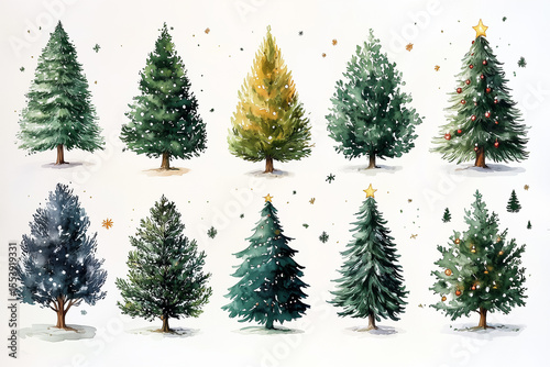 christmas tree with snow