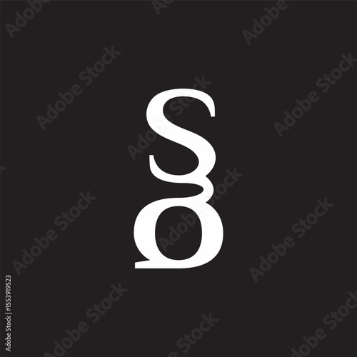 letter sq lowercase simple curves logo vector