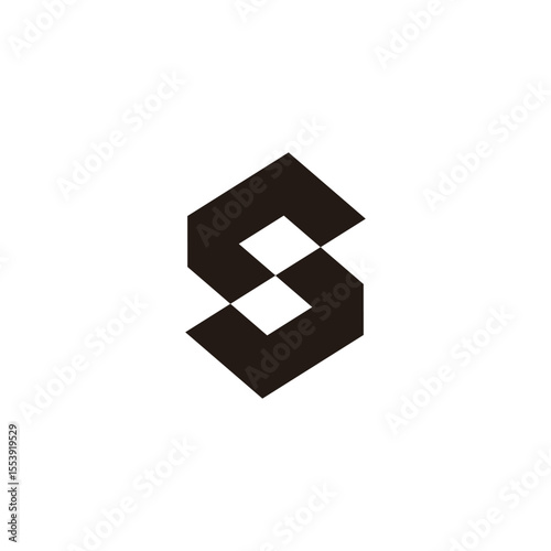 letter cs linked simple geometric logo vector