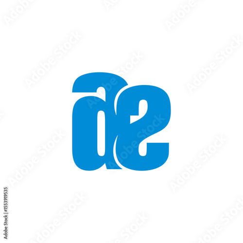 letter a2 2a simple linked font blue logo vector