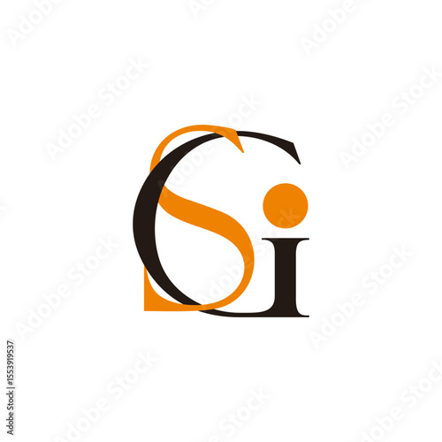 letter gsi linked overlapping logo vector