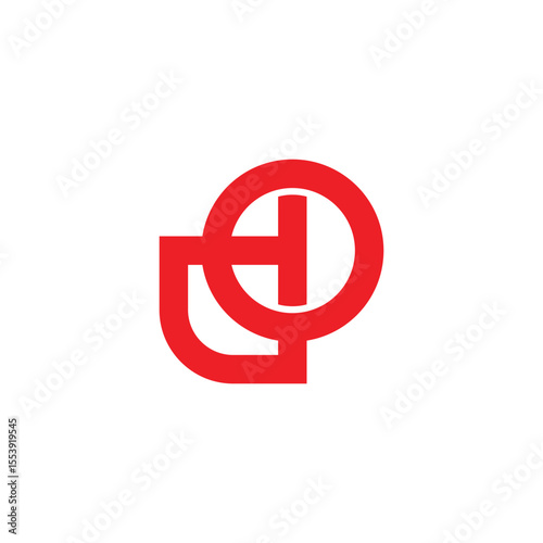letters do simple linked overlap logo vector