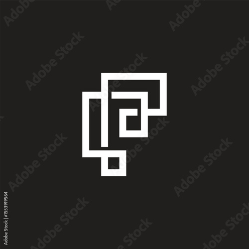 letters ep infinity overlap squares logo vector