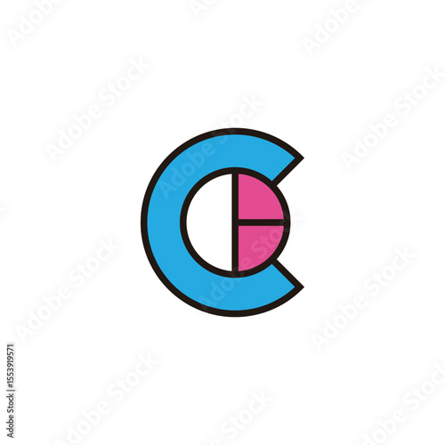 letters cd simple colorful outlines logo vector