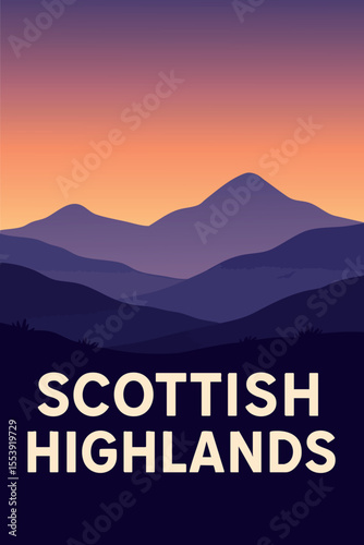 Majestic Views of the Scottish Highlands and Mountains.eps