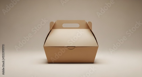 Wallpaper Mural Kraft paper gable box mockup, blank takeaway food packaging, sustainable gift container, eco-friendly carry box template Torontodigital.ca
