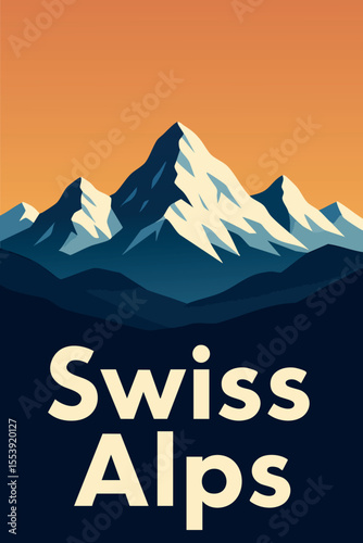 Majestic Views of the Swiss Alps in Winter.eps