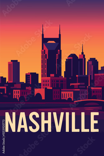 Nashville Cityscape with Iconic Landmarks.eps