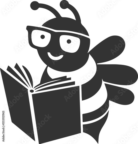 Silhouette of a small animal vector bee illustration black drawing