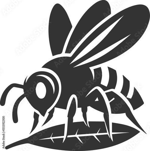 Silhouette of a small animal vector bee illustration black drawing