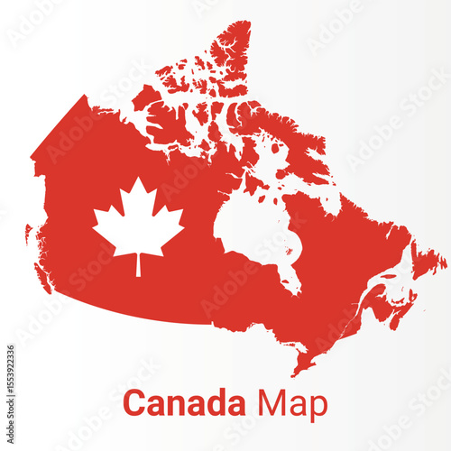 map of canada with flag
