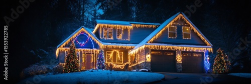 Christmas house lights exterior decorations ideas outdoor winter holiday home festive night illuminated 