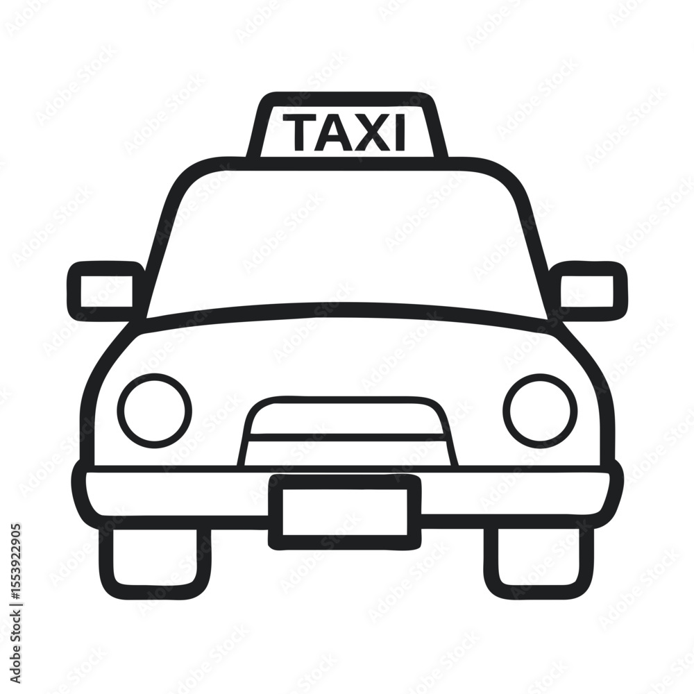 Obraz premium Silhouette of a Black Taxi Car With Illuminated Taxi Sign at Night
