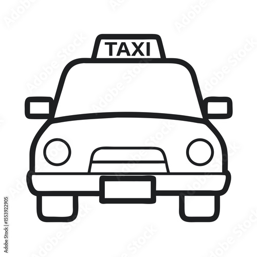 Silhouette of a Black Taxi Car With Illuminated Taxi Sign at Night