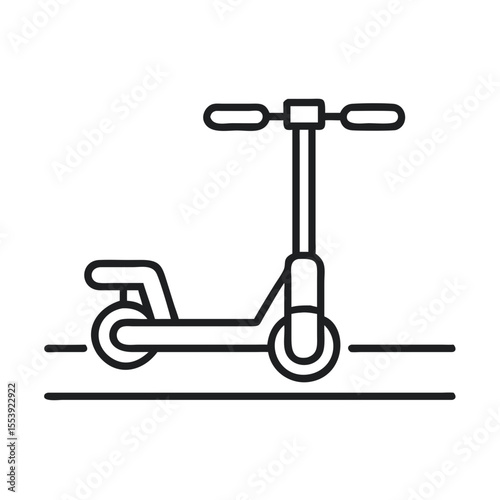 Close up Vector Silhouette of a Black and White Scooter Design