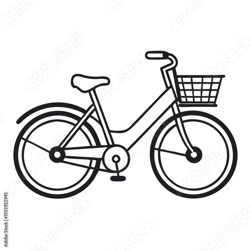 Close up Vector Silhouette of a Shared Bicycle Suitable for Urban Commuting