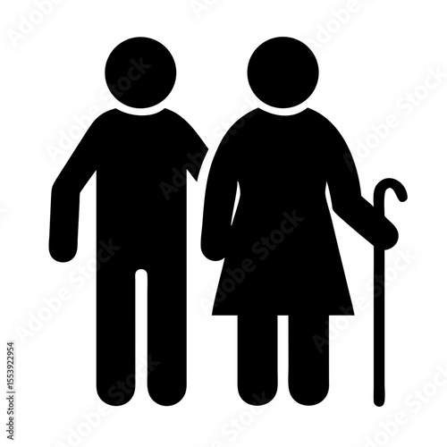 An Elderly Couple Stands Closely Together, Sharing a Moment